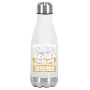 Funny 80th Birthday Gift BDay Gift Saying Age 80 Year Joke Stainless Steel Insulated Water Bottle