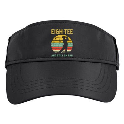 Funny 80th Birthday Golf Pun Golfing 80 Year Old Golfer Adult Drive Performance Visor