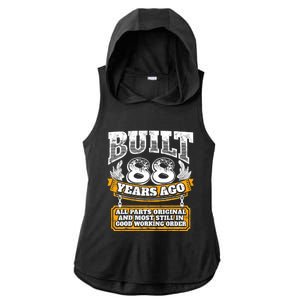 Funny 88th Birthday Gift BDay Gift Saying Age 88 Year Joke Ladies PosiCharge Tri-Blend Wicking Draft Hoodie Tank