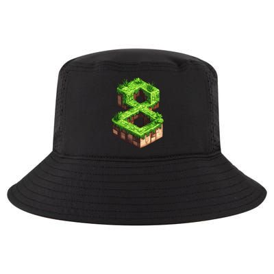 Fun 8th Birthday Number 8 Video Gamer Pixel Themed Bday Boy Cool Comfort Performance Bucket Hat