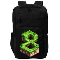 Fun 8th Birthday Number 8 Video Gamer Pixel Themed Bday Boy Impact Tech Backpack
