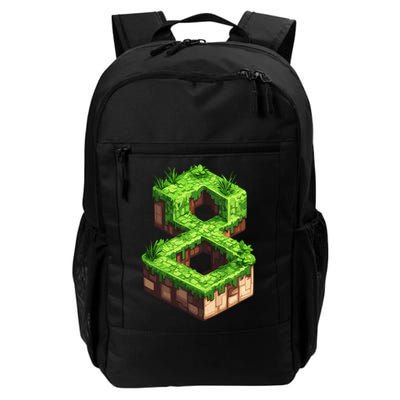 Fun 8th Birthday Number 8 Video Gamer Pixel Themed Bday Boy Backpack