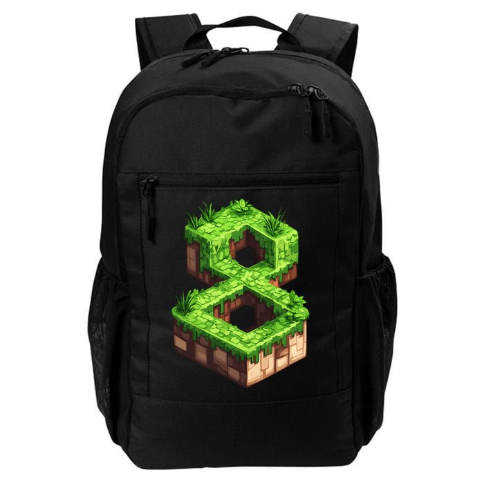 Fun 8th Birthday Number 8 Video Gamer Pixel Themed Bday Boy Backpack