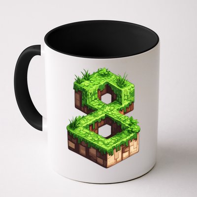 Fun 8th Birthday Number 8 Video Gamer Pixel Themed Bday Boy Mug