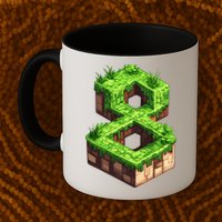 Fun 8th Birthday Number 8 Video Gamer Pixel Themed Bday Boy Mug