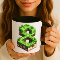 Fun 8th Birthday Number 8 Video Gamer Pixel Themed Bday Boy Mug