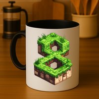 Fun 8th Birthday Number 8 Video Gamer Pixel Themed Bday Boy Mug