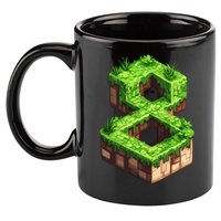 Fun 8th Birthday Number 8 Video Gamer Pixel Themed Bday Boy 11oz C Handle Ceramic Mug