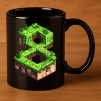 Fun 8th Birthday Number 8 Video Gamer Pixel Themed Bday Boy 11oz C Handle Ceramic Mug
