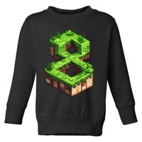 Fun 8th Birthday Number 8 Video Gamer Pixel Themed Bday Boy Toddler Sweatshirt