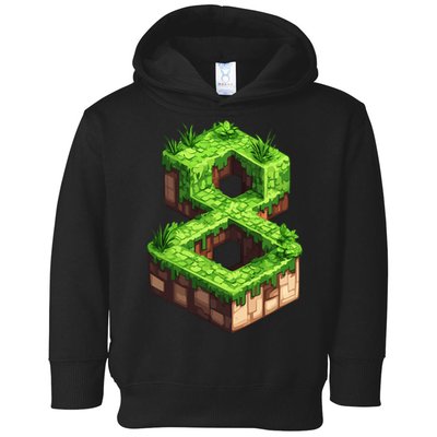 Fun 8th Birthday Number 8 Video Gamer Pixel Themed Bday Boy Toddler Hoodie