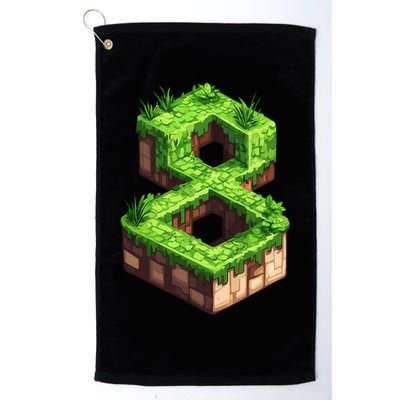 Fun 8th Birthday Number 8 Video Gamer Pixel Themed Bday Boy Golf Towel