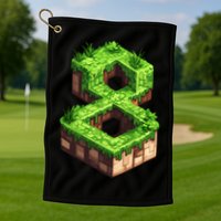 Fun 8th Birthday Number 8 Video Gamer Pixel Themed Bday Boy Golf Towel