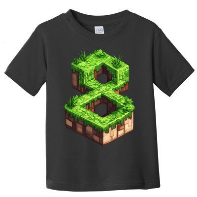 Fun 8th Birthday Number 8 Video Gamer Pixel Themed Bday Boy Toddler T-Shirt