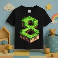 Fun 8th Birthday Number 8 Video Gamer Pixel Themed Bday Boy Toddler T-Shirt