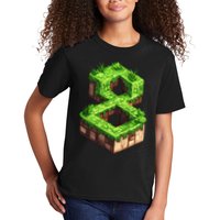 Fun 8th Birthday Number 8 Video Gamer Pixel Themed Bday Boy Kids T-Shirt