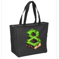 Fun 8th Birthday Number 8 Video Gamer Pixel Themed Bday Boy Zip Tote Bag
