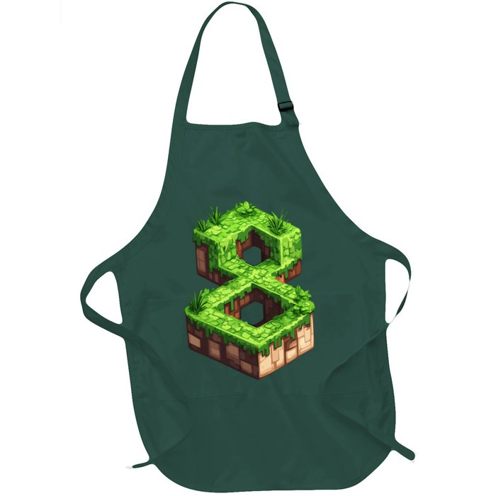 Fun 8th Birthday Number 8 Video Gamer Pixel Themed Bday Boy Apron