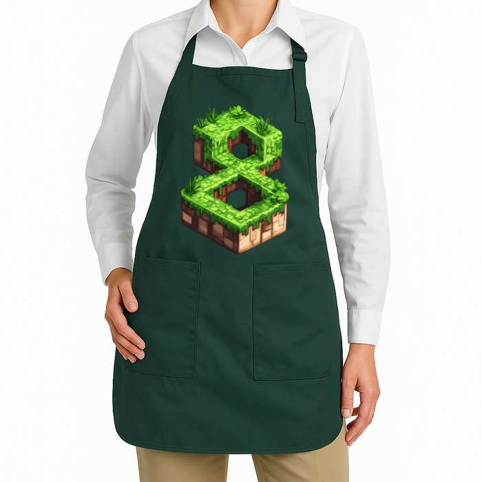 Fun 8th Birthday Number 8 Video Gamer Pixel Themed Bday Boy Apron