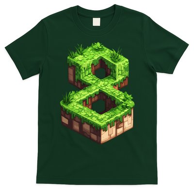 Fun 8th Birthday Number 8 Video Gamer Pixel Themed Bday Boy T-Shirt