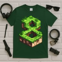 Fun 8th Birthday Number 8 Video Gamer Pixel Themed Bday Boy T-Shirt