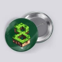 Fun 8th Birthday Number 8 Video Gamer Pixel Themed Bday Boy Button