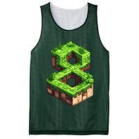 Fun 8th Birthday Number 8 Video Gamer Pixel Themed Bday Boy Mesh Reversible Basketball Jersey Tank
