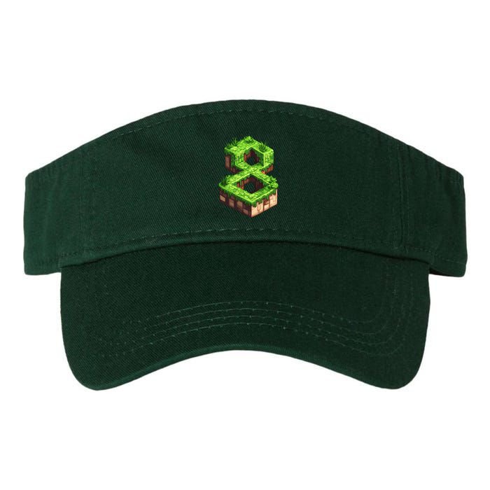 Fun 8th Birthday Number 8 Video Gamer Pixel Themed Bday Boy Visor