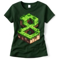 Fun 8th Birthday Number 8 Video Gamer Pixel Themed Bday Boy Womens T-Shirt