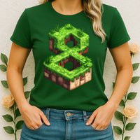 Fun 8th Birthday Number 8 Video Gamer Pixel Themed Bday Boy Womens T-Shirt