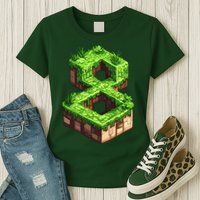 Fun 8th Birthday Number 8 Video Gamer Pixel Themed Bday Boy Womens T-Shirt
