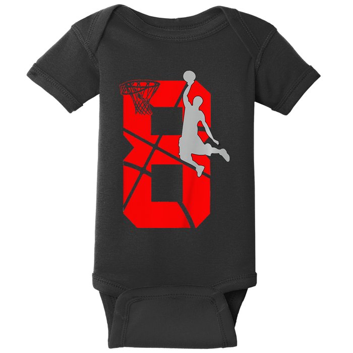 funny 8th Basketball Birthday PartyTheme   Baby Bodysuit