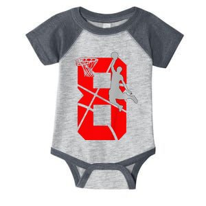 funny 8th Basketball Birthday PartyTheme   Infant Baby Jersey Bodysuit