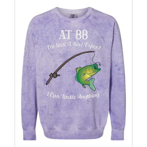 Funny 88th Birthday Gift 88YearOld Fisherman Fishing Colorblast Crewneck Sweatshirt