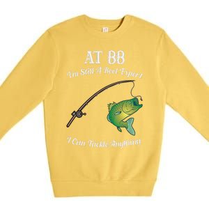 Funny 88th Birthday Gift 88YearOld Fisherman Fishing Premium Crewneck Sweatshirt