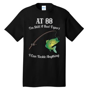 Funny 88th Birthday Gift 88YearOld Fisherman Fishing Tall T-Shirt