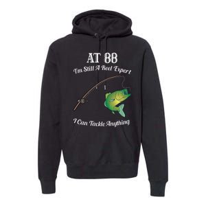 Funny 88th Birthday Gift 88YearOld Fisherman Fishing Premium Hoodie