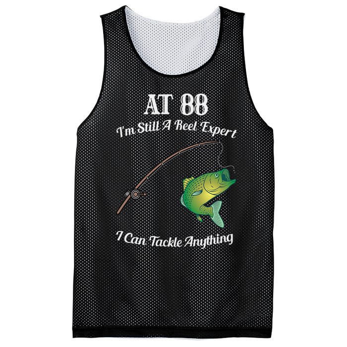 Funny 88th Birthday Gift 88YearOld Fisherman Fishing Mesh Reversible Basketball Jersey Tank