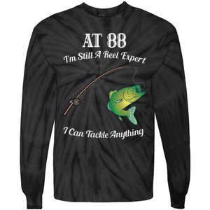 Funny 88th Birthday Gift 88YearOld Fisherman Fishing Tie-Dye Long Sleeve Shirt