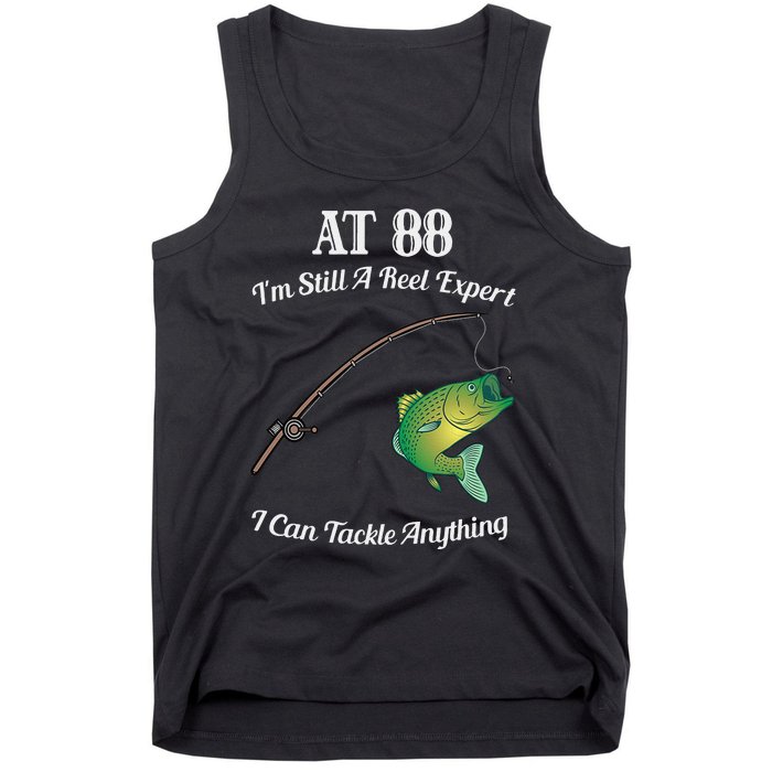 Funny 88th Birthday Gift 88YearOld Fisherman Fishing Tank Top