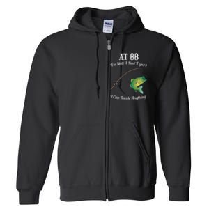 Funny 88th Birthday Gift 88YearOld Fisherman Fishing Full Zip Hoodie