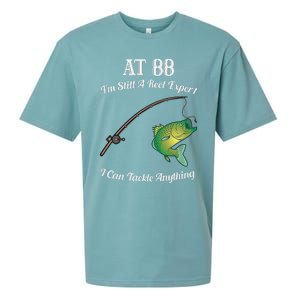 Funny 88th Birthday Gift 88YearOld Fisherman Fishing Sueded Cloud Jersey T-Shirt