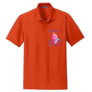 Funny 8th Birthday Mermaid Birthday Party 8 Years Old Fish Dry Zone Grid Polo