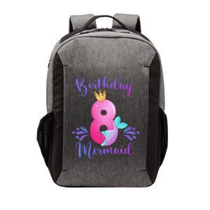 Funny 8th Birthday Mermaid Birthday Party 8 Years Old Fish Vector Backpack