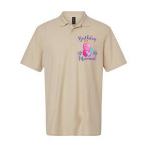 Funny 8th Birthday Mermaid Birthday Party 8 Years Old Fish Softstyle Adult Sport Polo