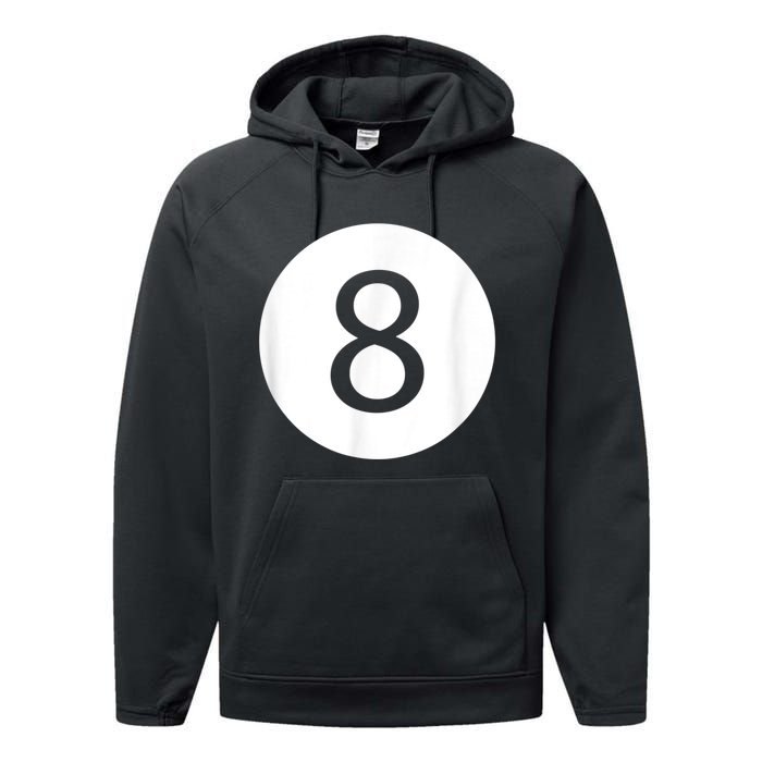 Funny 8 Ball Magic Eight Ball Billiards Pool Black Performance Fleece Hoodie