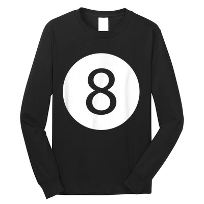 Funny 8 Ball Magic Eight Ball Billiards Pool Black Long Sleeve Shirt