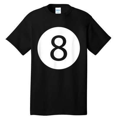 Funny 8 Ball Magic Eight Ball Billiards Pool Black Tall T-Shirt