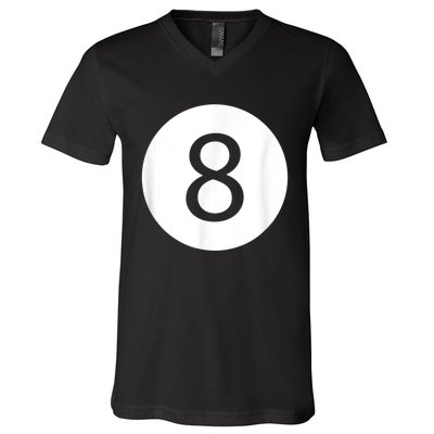 Funny 8 Ball Magic Eight Ball Billiards Pool Black V-Neck T-Shirt