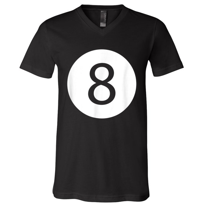 Funny 8 Ball Magic Eight Ball Billiards Pool Black V-Neck T-Shirt